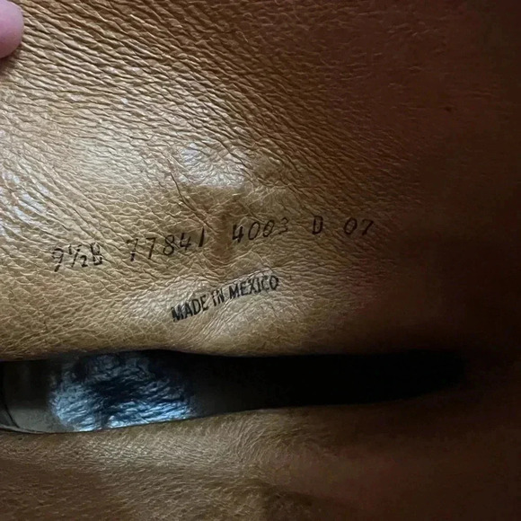 Frye Black Ankle Boots with Tan Accents - Picture 5 of 7